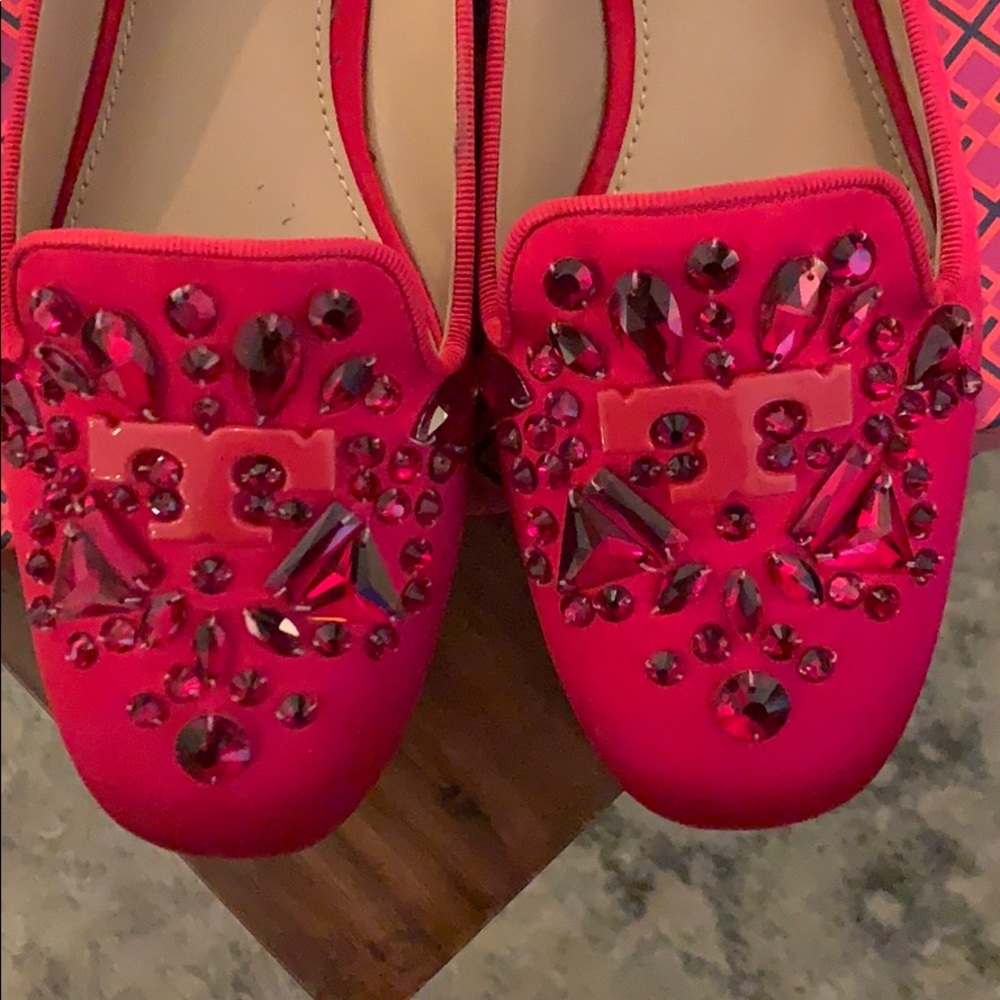 NEW Tory Burch red Delphine loafers size 7.5